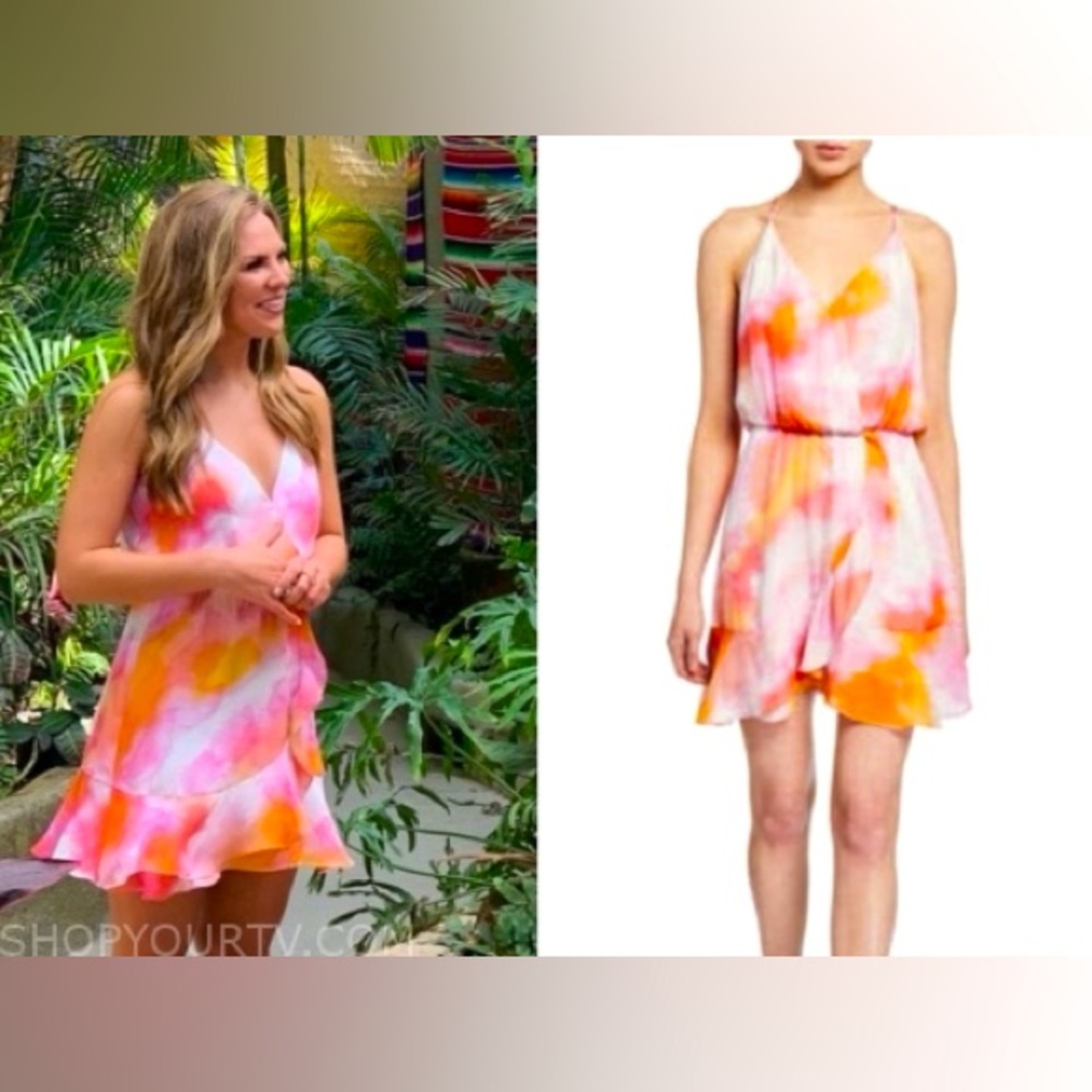 Parker Kesha Tie Dye Faux Wrap Mini Dress size M Excellent Like New Condition